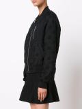 textured check bomber jacket