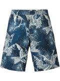 bird print bermuda shorts 