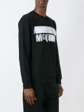 stripe logo print sweatshirt