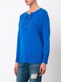 lace-up round neck jumper