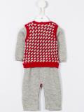 Woven knitted romper