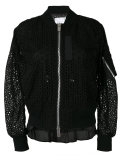 eyelet lace bomber jacket