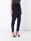 stretch draped front trousers