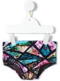 printed swim trunks