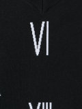 v领数字毛衣