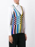 checked knitted top