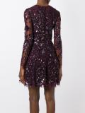embellished floral lace mini dress