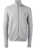 embroidered logo zipped cardigan