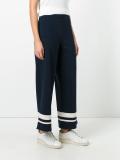 wide-legged striped trousers