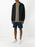 drawstrings zipped hoodie