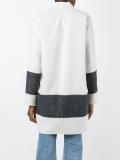 striped detailing open coat