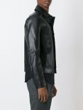 buttoned leather jacket