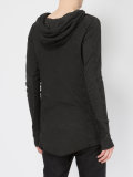 slim fit raw edge hoody