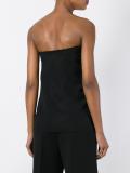 frayed edge strapless top