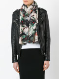 Kakatoo motive print scarf