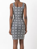 square-neck fitted dress