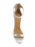metallic ankle strap sandals