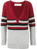 V-neck stripe jumper 