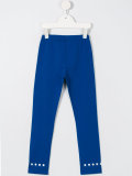 button appliqué leggings 