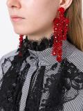 floral motif pendant earrings