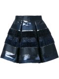 textured stripe pleated skirt