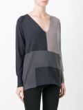 colour block v neck jumper