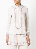 ruffled neck longsleeved blouse