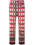 geometric print cropped trousers 