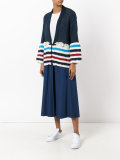 striped panel knit cardigan 