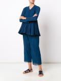 lace trim cropped trousers
