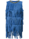 metallic fringed tank top