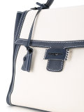 colour block satchel tote