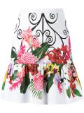 high waisted floral skirt