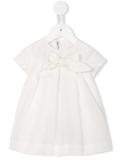 pleated bow detail dress