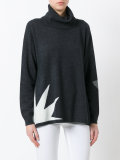 star print roll neck top