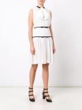 bow detail pleated dress