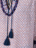 geometric print shift blouse