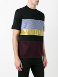 mix fabric panel T-shirt