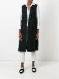 glitter effect midi gilet