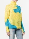 bicolour cable knit sweater