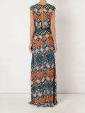 abstract print crew neck gown