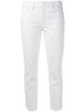 eyelet-detail cropped jeans