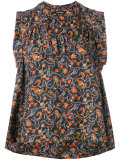 foliage print sleeveless top