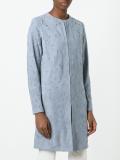 cut-off pattern collarless coat