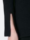 crepe knit turtleneck ribbed sweater 