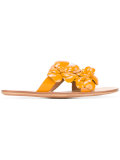 appliqué flower slider sandals 