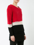 chunky knit colour-block jumper