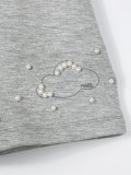neoprene skirt with faux pearl embellishments