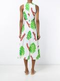 Meme Leaf Print Sleeveless Dress
