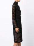 sheer velvet graphic print dress